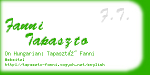 fanni tapaszto business card